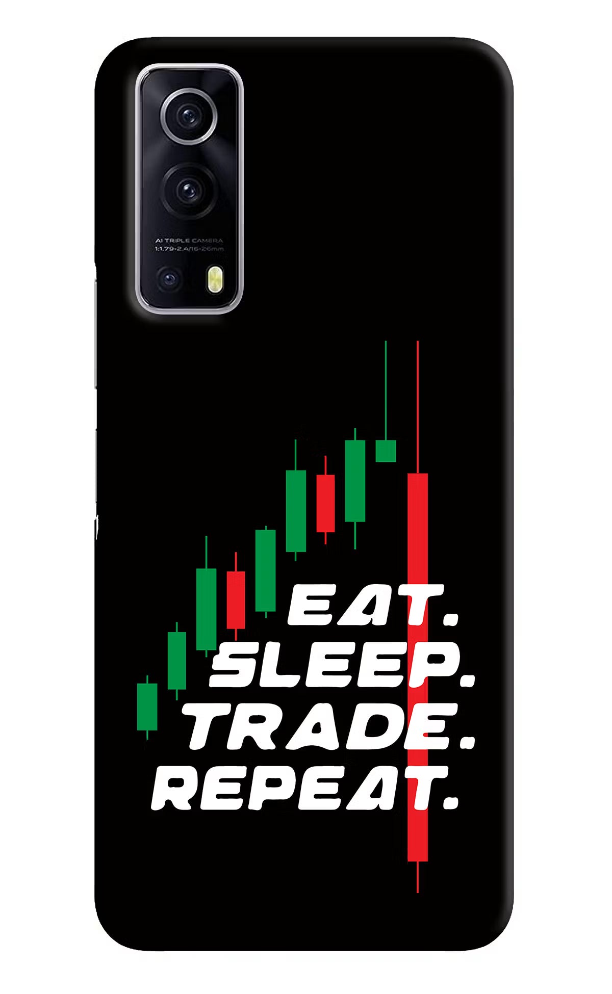 Eat Sleep Trade Repeat iQOO Z3 5G Hard Case Back Cover by Casekaro