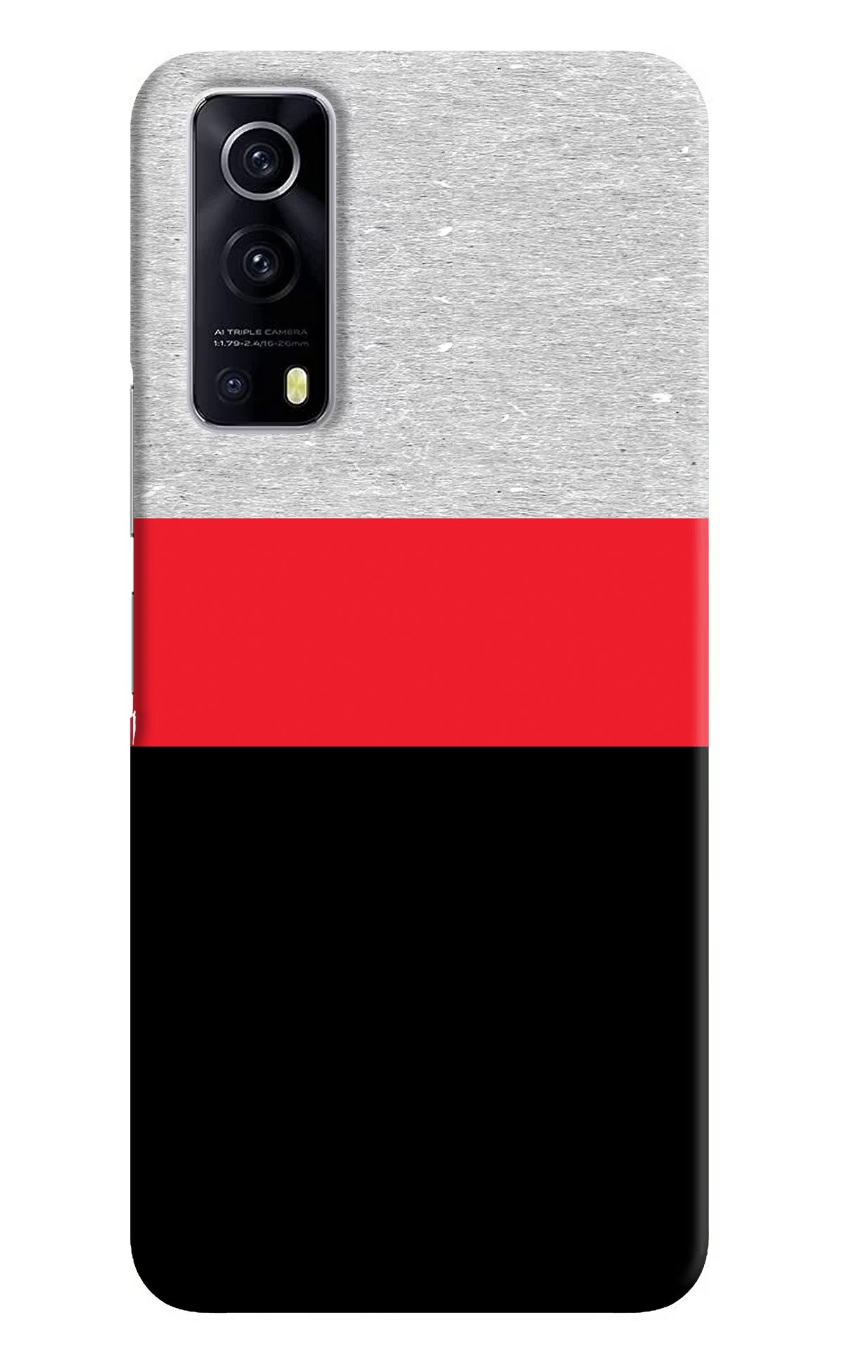 Tri Color Pattern iQOO Z3 5G Hard Case Back Cover by Casekaro