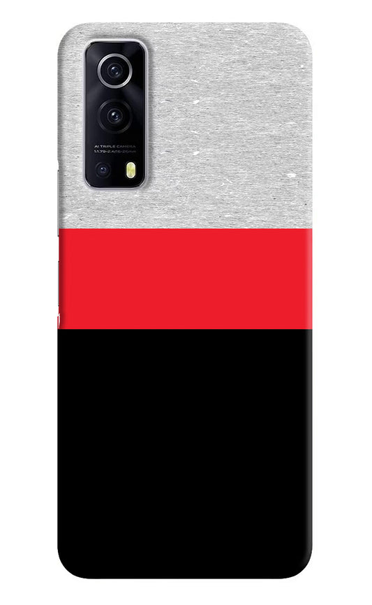 Tri Color Pattern iQOO Z3 5G Hard Case Back Cover by Casekaro