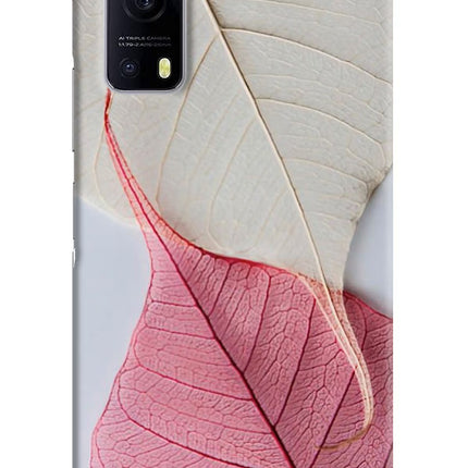 White Pink Leaf iQOO Z3 5G Hard Case Back Cover by Casekaro