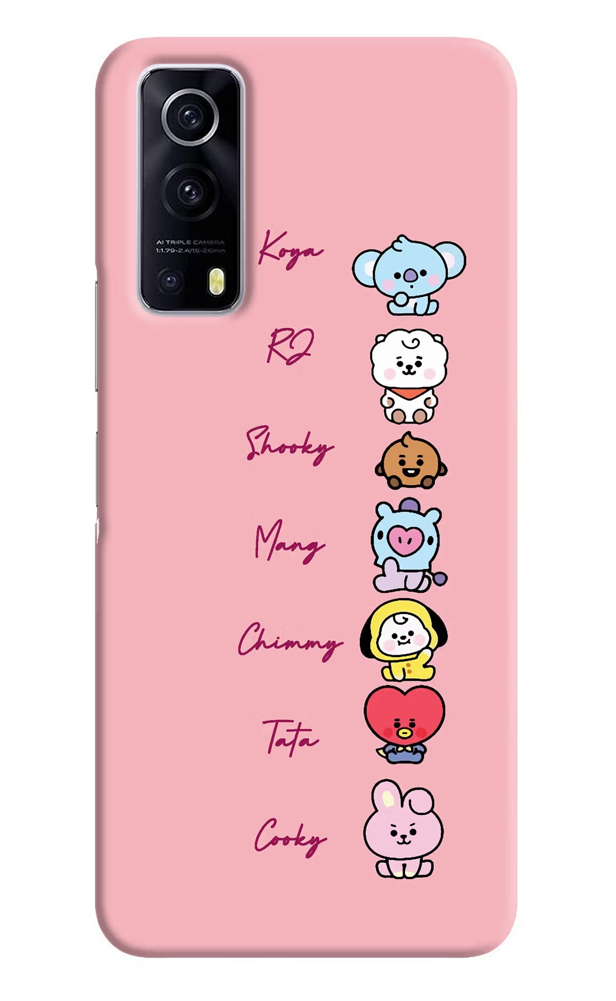 BTS names iQOO Z3 5G Hard Case Back Cover by Casekaro