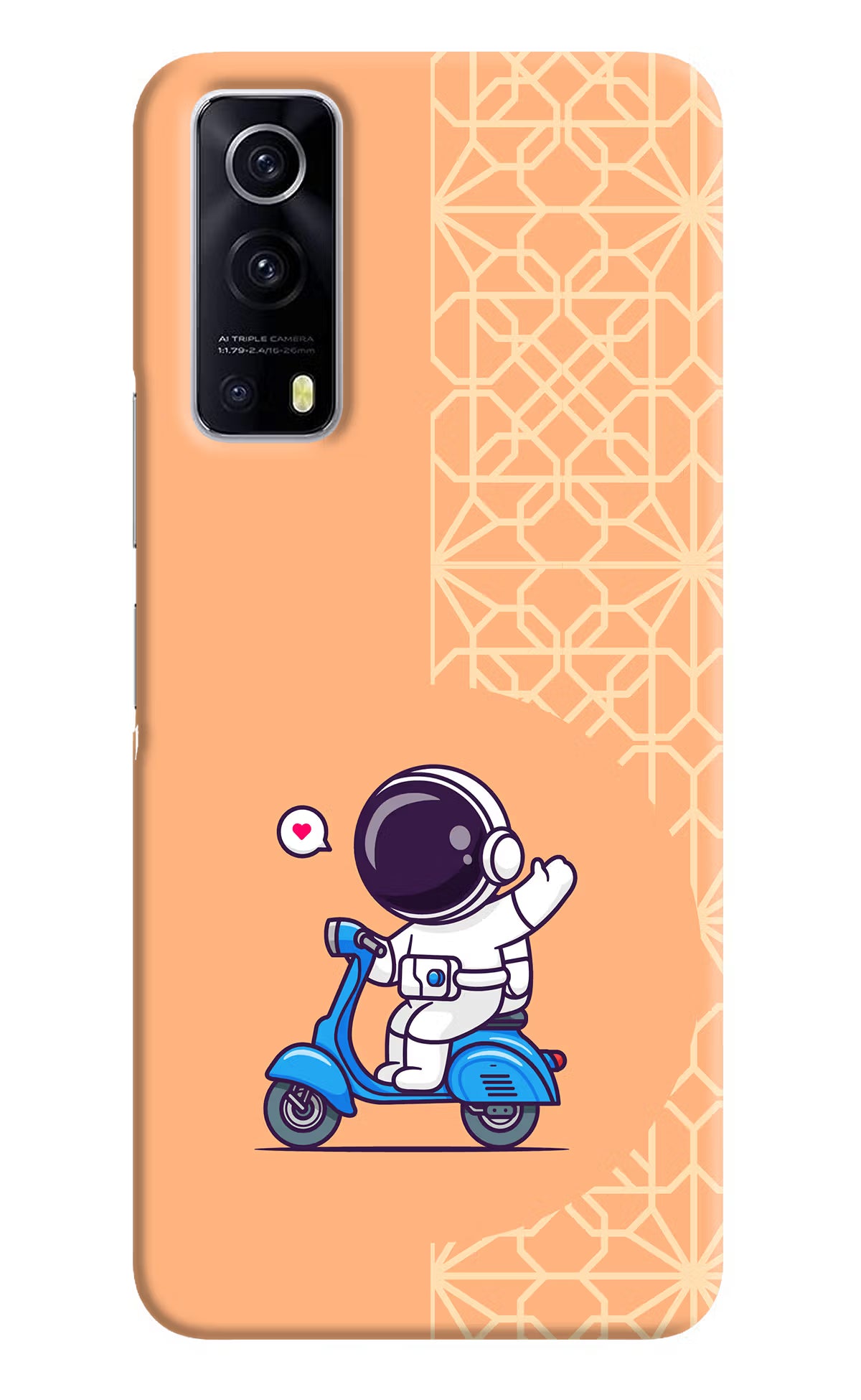 Cute Astronaut Riding iQOO Z3 5G Hard Case Back Cover by Casekaro