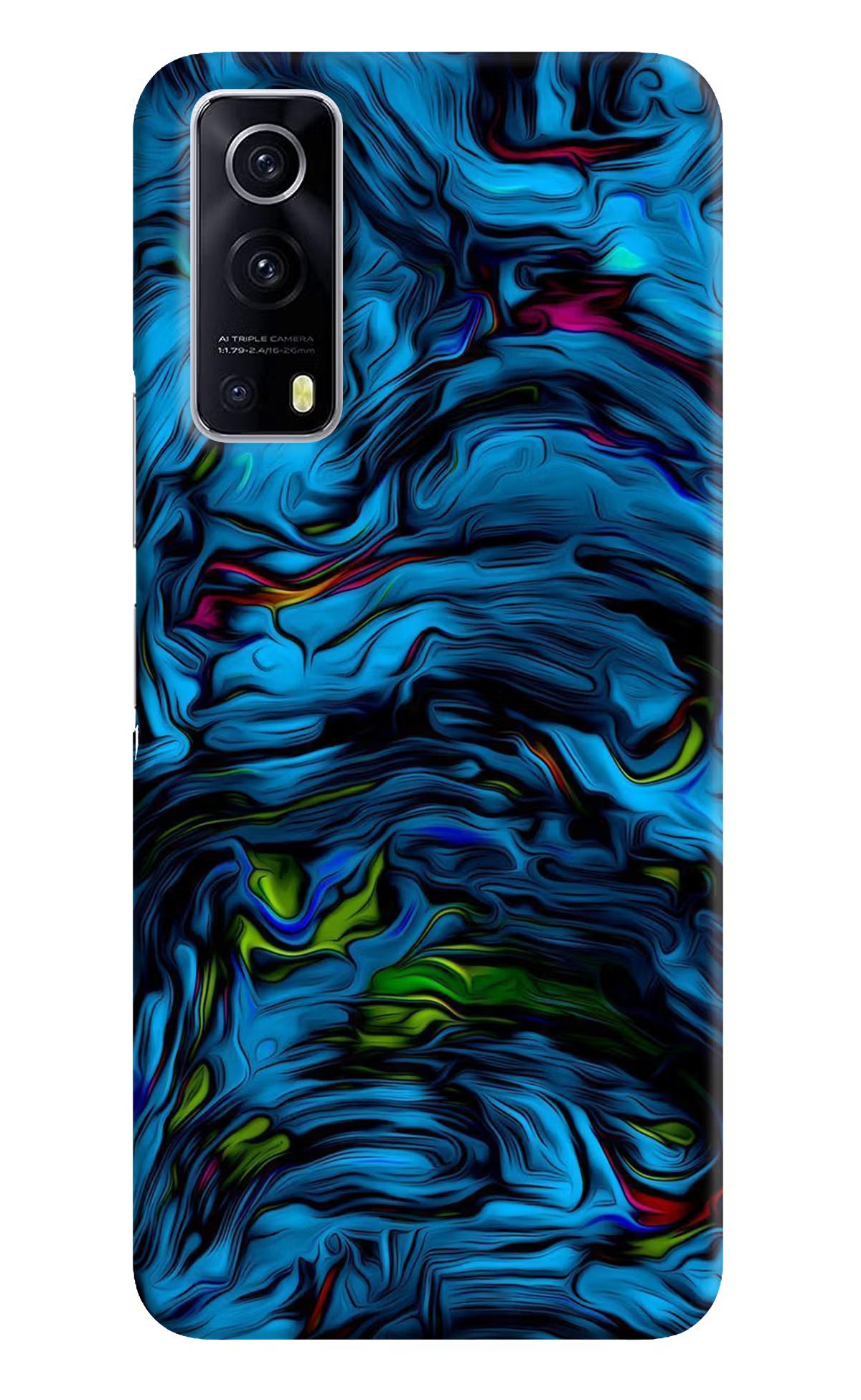 Dark Blue Abstract iQOO Z3 5G Hard Case Back Cover by Casekaro