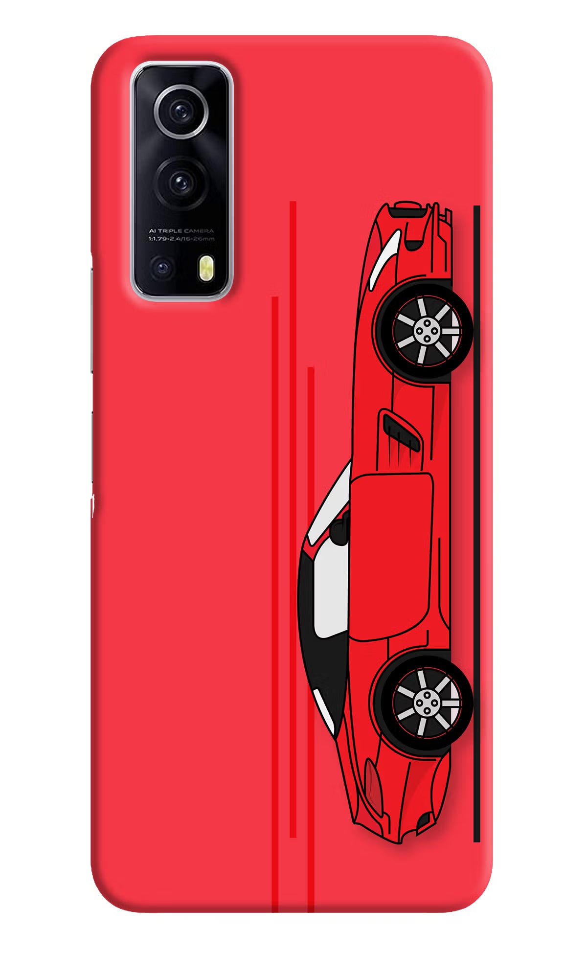 Red Velocity iQOO Z3 5G Hard Case Back Cover by Casekaro