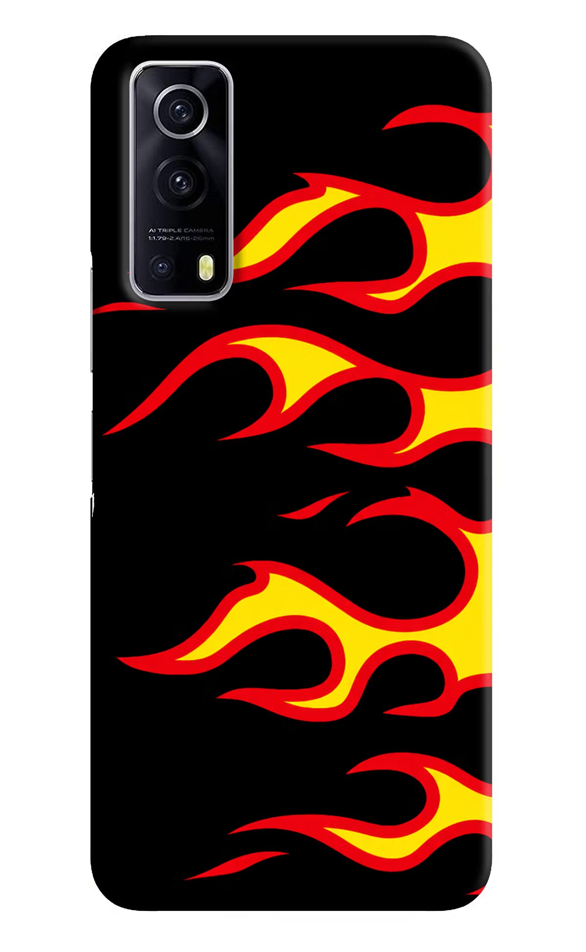 Side Sweep Flames iQOO Z3 5G Hard Case Back Cover by Casekaro