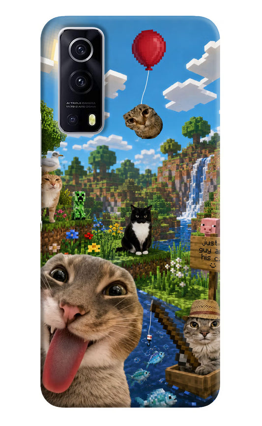 Minecraft Cat Chaos iQOO Z3 5G Hard Case Back Cover by Casekaro