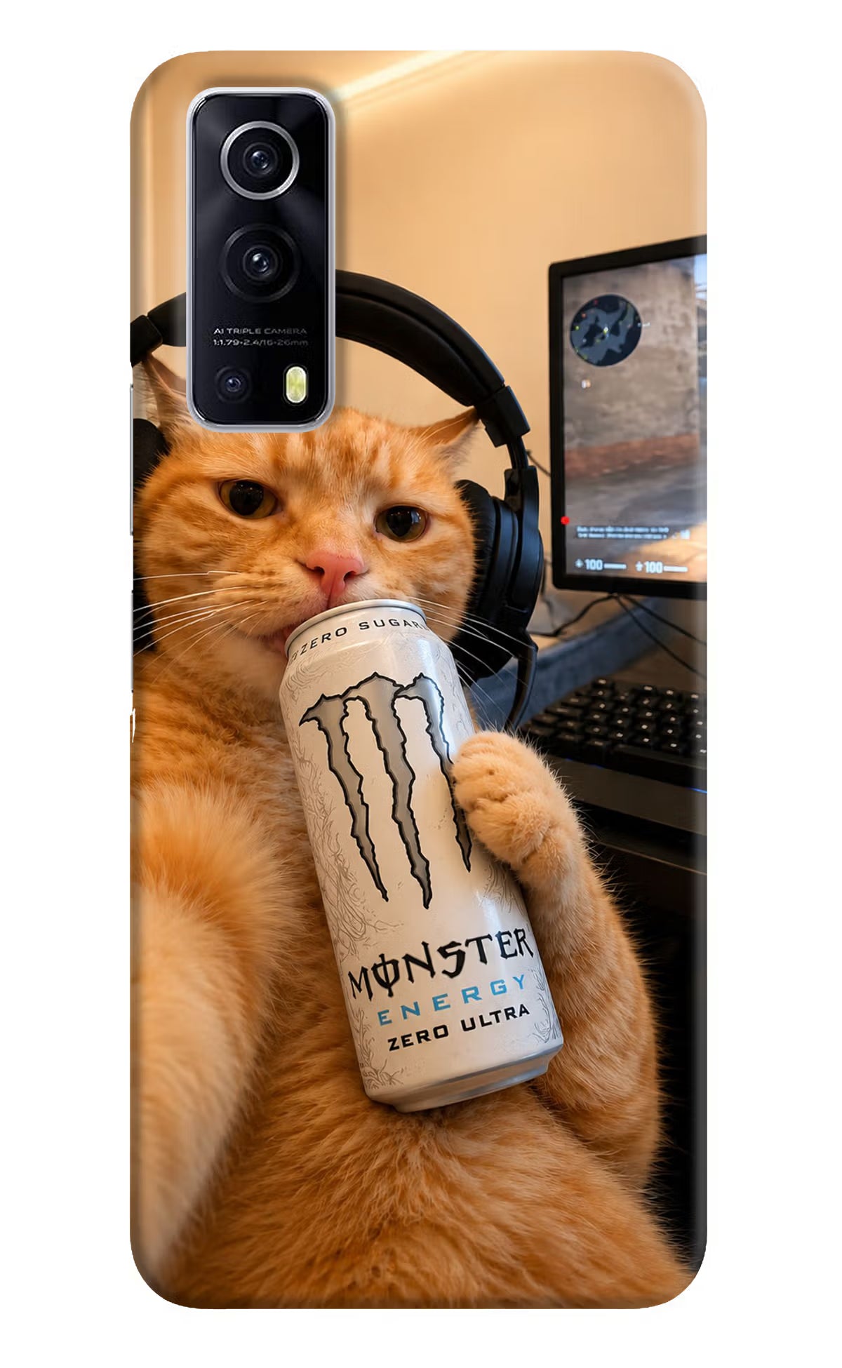 Gamer Cat Energy iQOO Z3 5G Back Cover