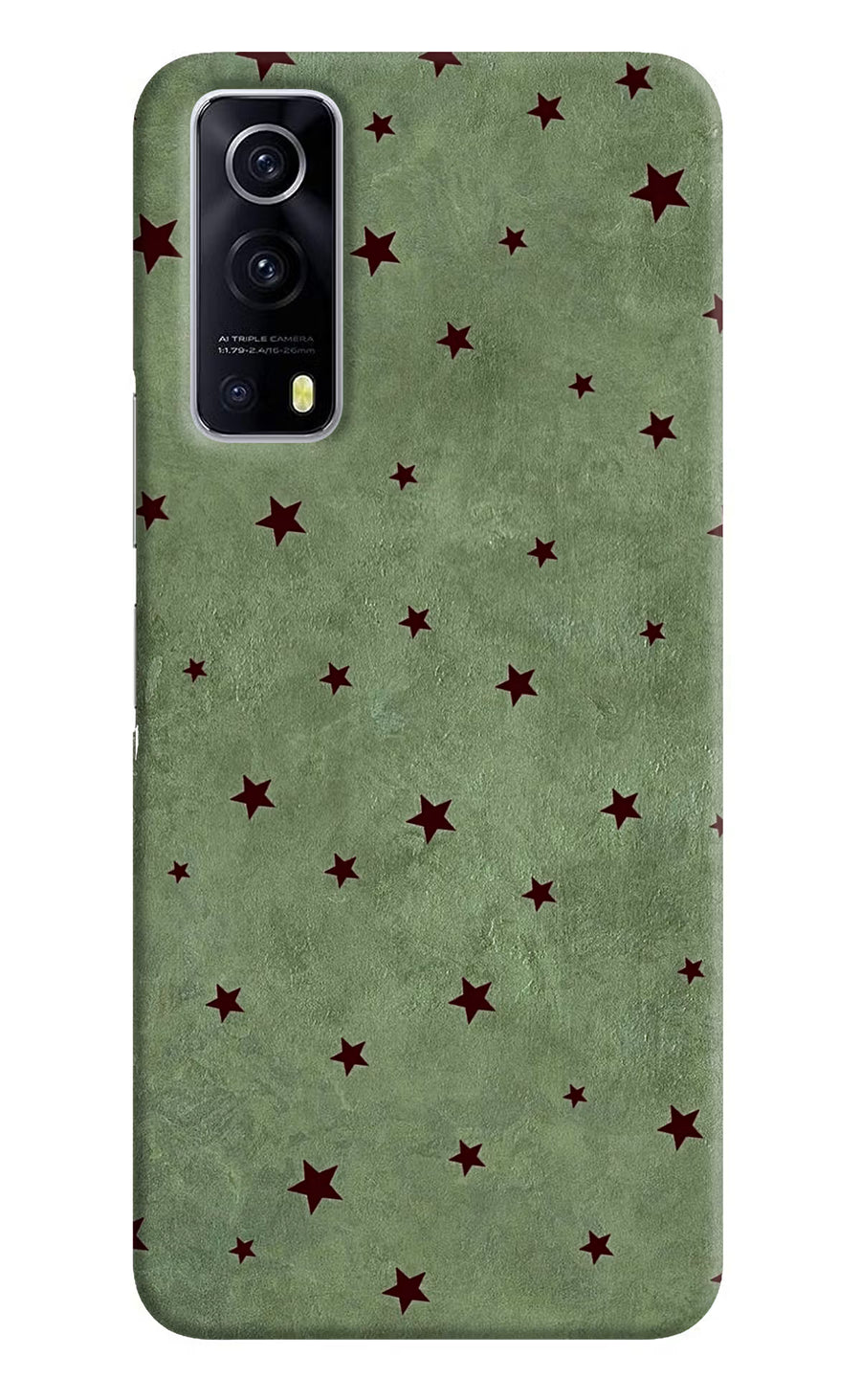 Green Stars iQOO Z3 5G Back Cover, Hard case