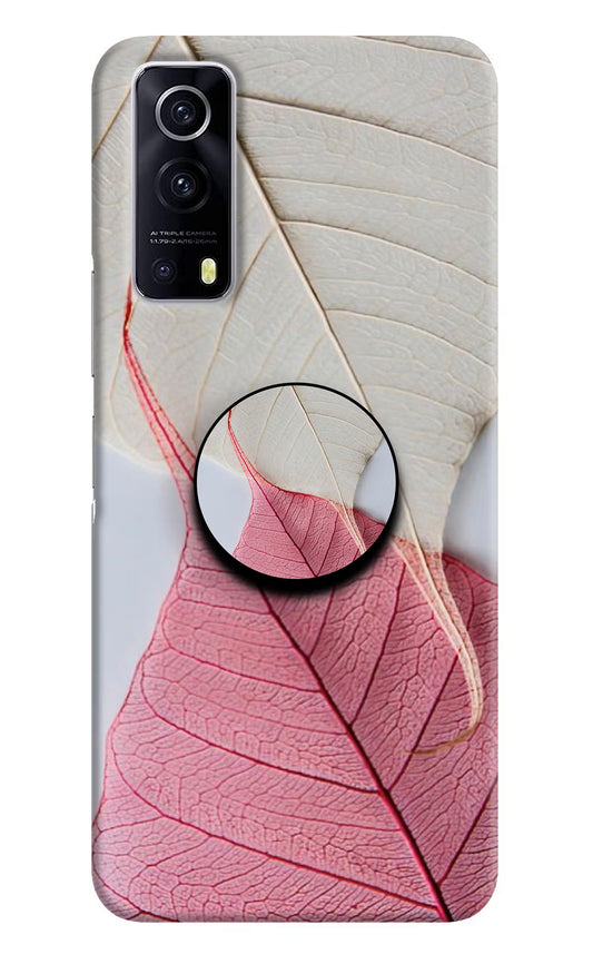 White Pink Leaf iQOO Z3 5G Pop Case by Casekaro
