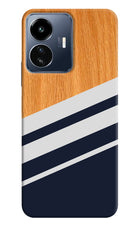 Blue and white wooden IQOO Z6 Lite 5G Back Cover