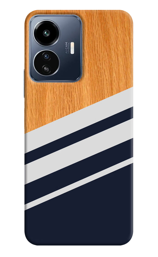 Blue and white wooden IQOO Z6 Lite 5G Back Cover