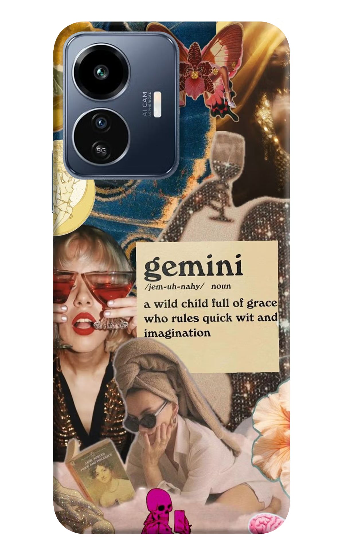 Gemini Zodiac IQOO Z6 Lite 5G Hard Case Back Cover by Casekaro