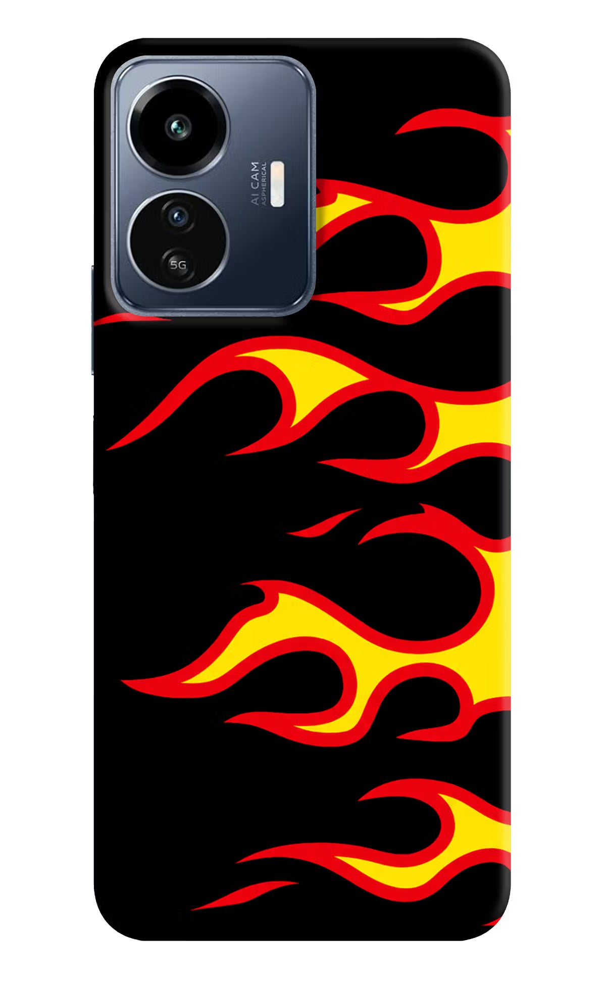 Side Sweep Flames IQOO Z6 Lite 5G Hard Case Back Cover by Casekaro