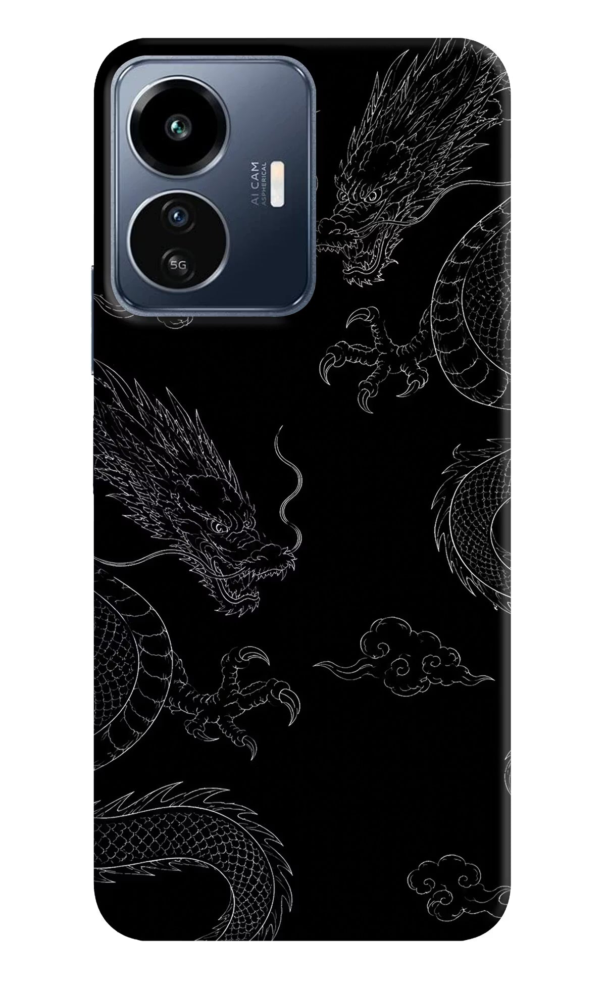Twin Dragons IQOO Z6 Lite 5G Hard Case Back Cover by Casekaro