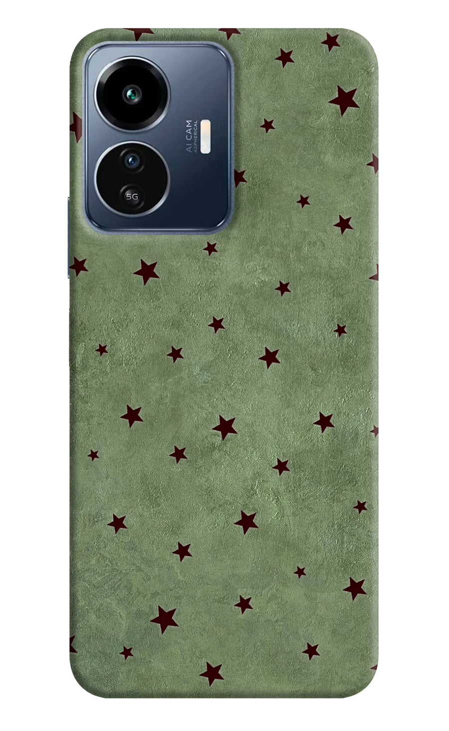 Green Stars IQOO Z6 Lite 5G Back Cover, Hard case
