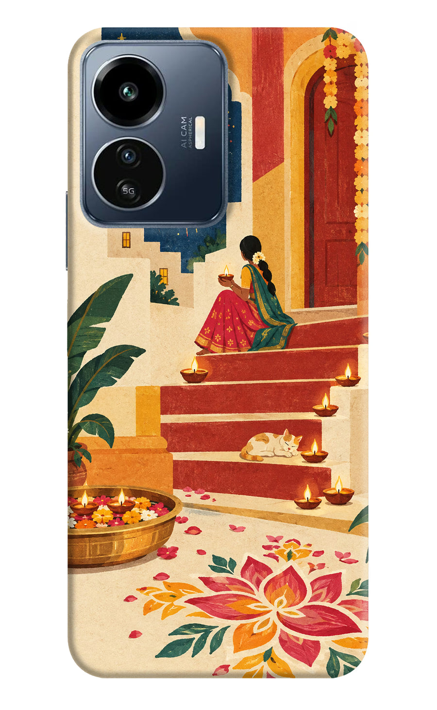 Diwali Rangoli IQOO Z6 Lite 5G Back Cover, Hard case