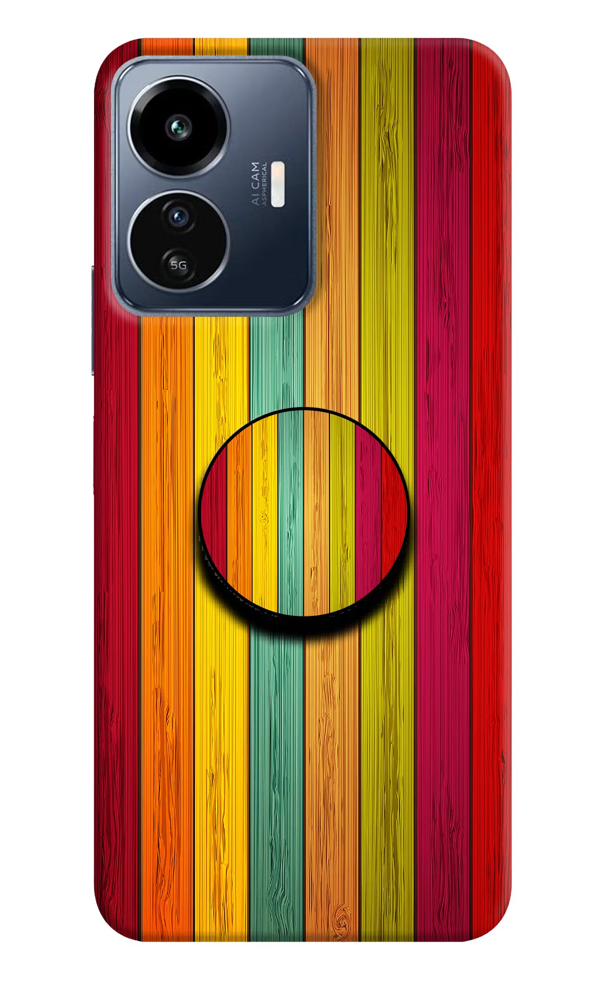 Multicolor Wooden IQOO Z6 Lite 5G Pop Case