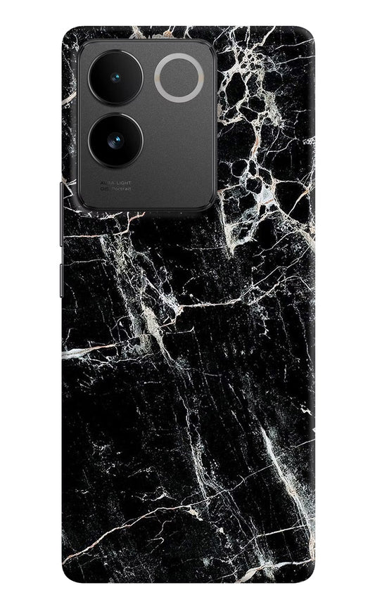 Black Marble Texture IQOO Z7 Pro 5G Hard Case Back Cover by Casekaro