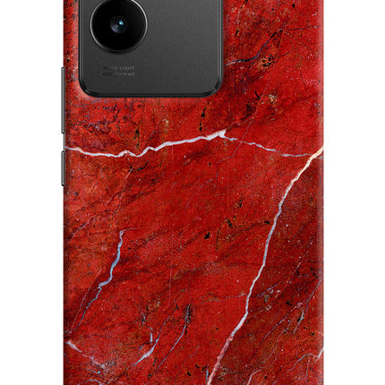 Red Marble Design IQOO Z7 Pro 5G Hard Case Back Cover by Casekaro