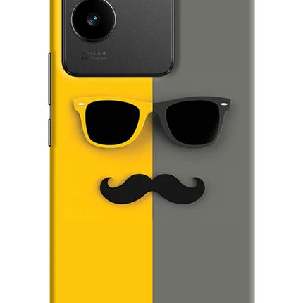 Sunglasses with Mustache IQOO Z7 Pro 5G Hard Case Back Cover by Casekaro