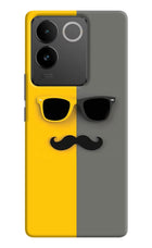 Sunglasses with Mustache IQOO Z7 Pro 5G Hard Case Back Cover by Casekaro