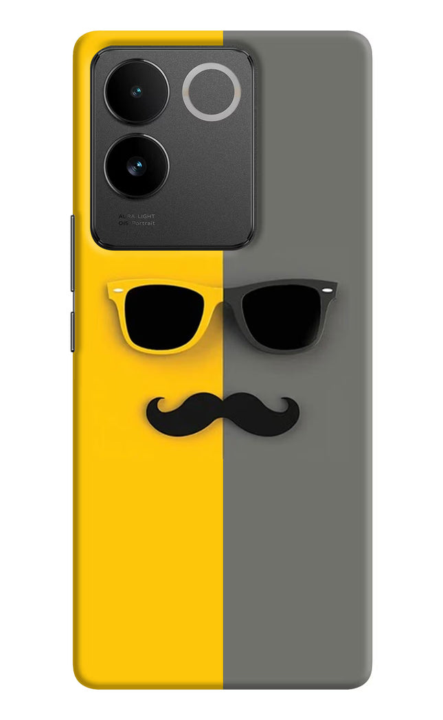 Sunglasses with Mustache IQOO Z7 Pro 5G Hard Case Back Cover by Casekaro