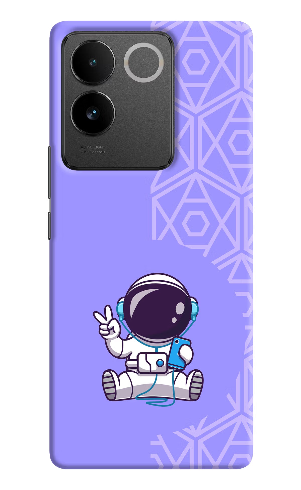 Cute Astronaut Chilling IQOO Z7 Pro 5G Hard Case Back Cover by Casekaro
