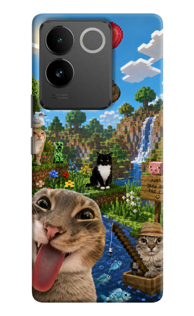 Minecraft Cat Chaos IQOO Z7 Pro 5G Hard Case Back Cover by Casekaro