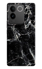 Black Marble Texture Vivo T2 Pro 5G Hard Case Back Cover by Casekaro
