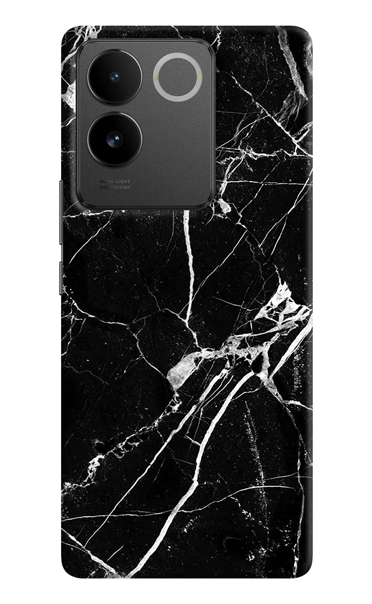 Black Marble Pattern Vivo T2 Pro 5G Hard Case Back Cover by Casekaro