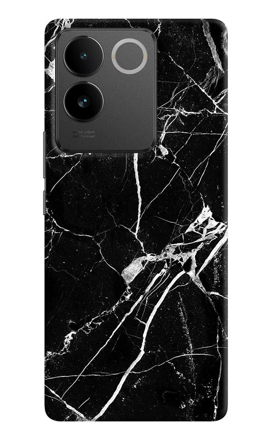 Black Marble Pattern Vivo T2 Pro 5G Hard Case Back Cover by Casekaro