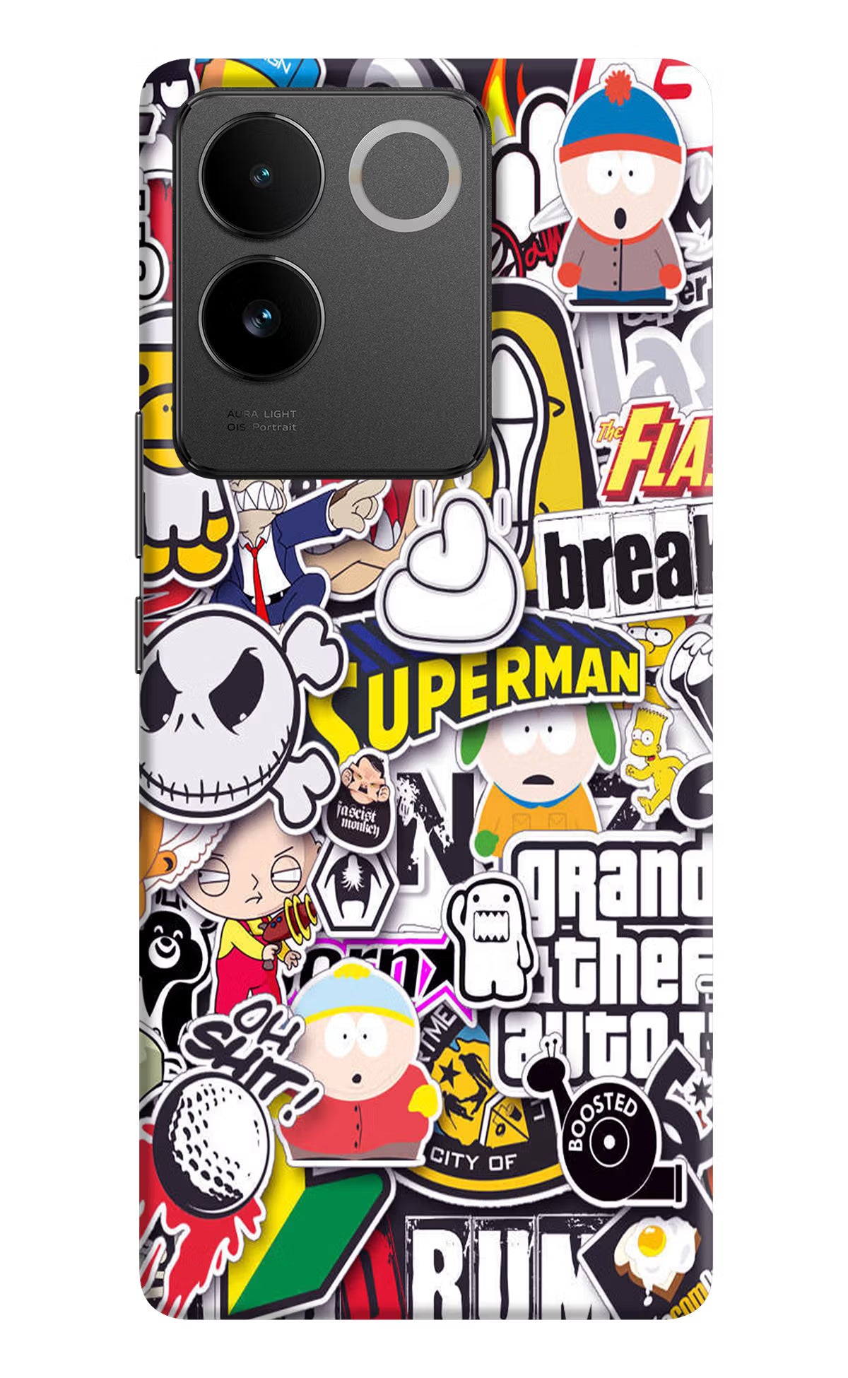 Sticker Bomb Vivo T2 Pro 5G Hard Case Back Cover by Casekaro
