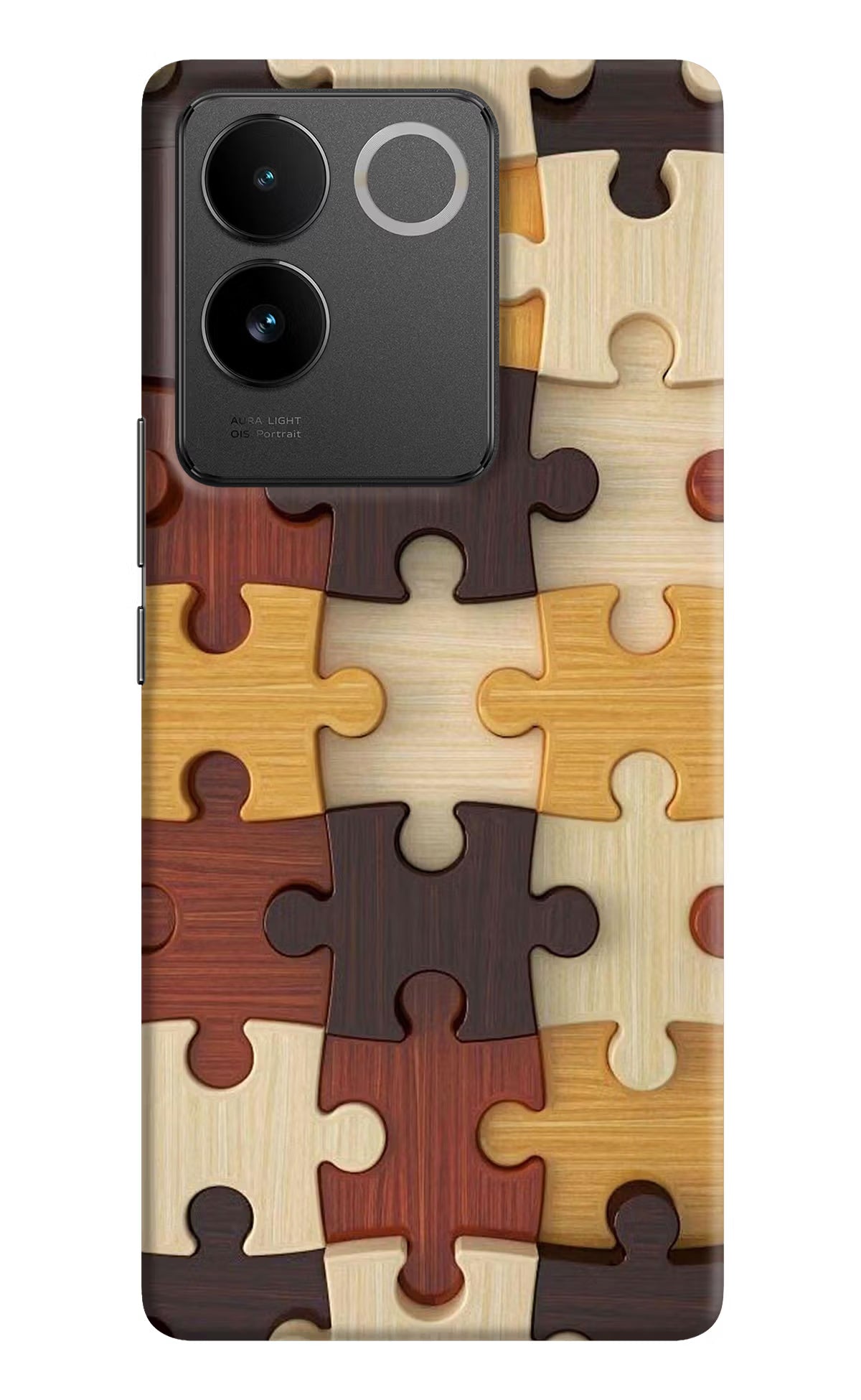 Wooden Puzzle Vivo T2 Pro 5G Hard Case Back Cover by Casekaro