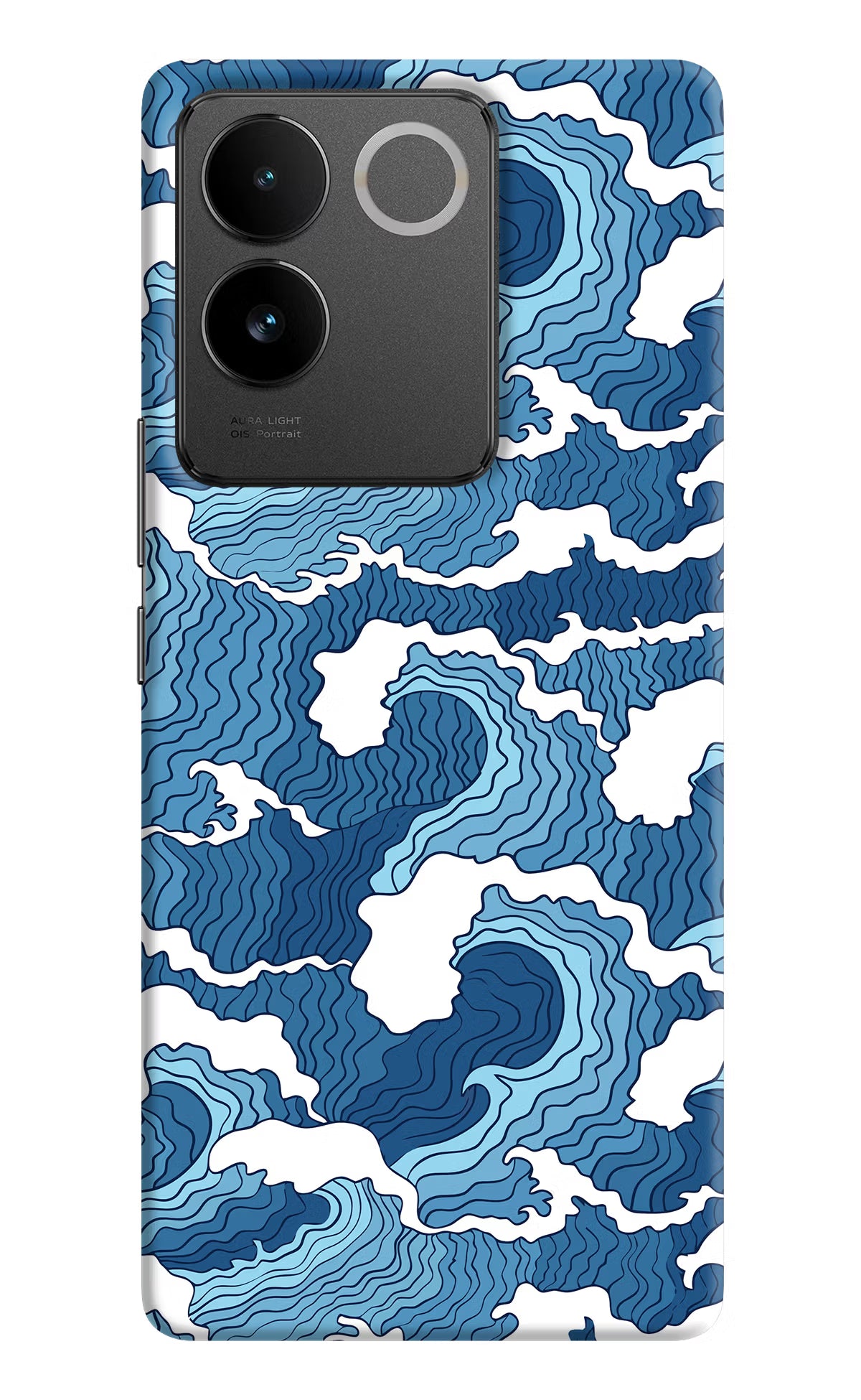 Blue Waves Vivo T2 Pro 5G Hard Case Back Cover by Casekaro