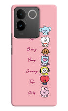BTS names Vivo T2 Pro 5G Hard Case Back Cover by Casekaro