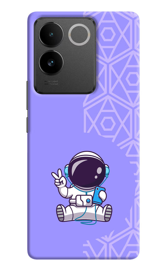 Cute Astronaut Chilling Vivo T2 Pro 5G Hard Case Back Cover by Casekaro