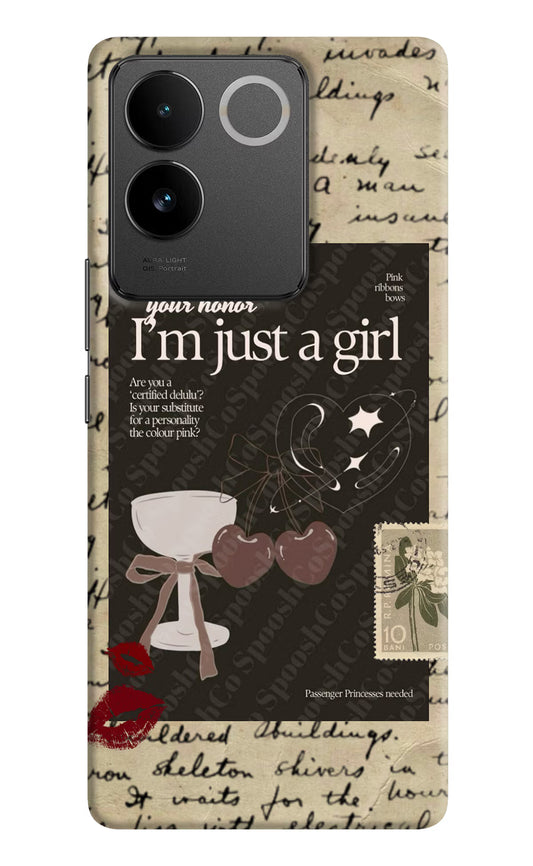 I am just a girl Vivo T2 Pro 5G Hard Case Back Cover by Casekaro