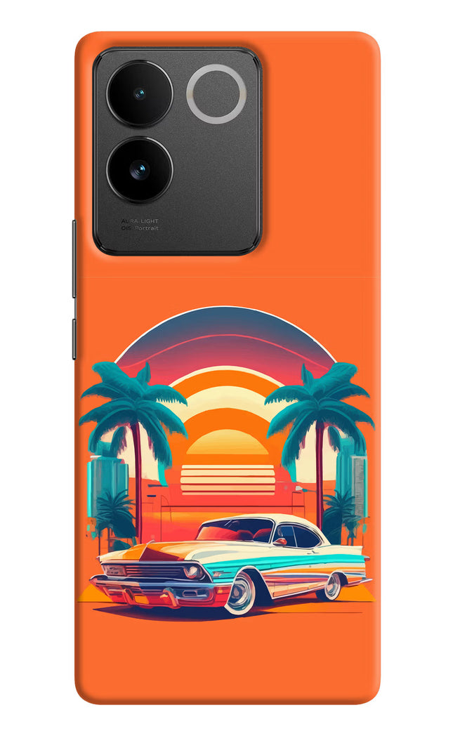 Palm Drive 80s Vivo T2 Pro 5G Hard Case Back Cover by Casekaro