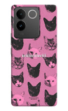 Pink Cats Vivo T2 Pro 5G Hard Case Back Cover by Casekaro