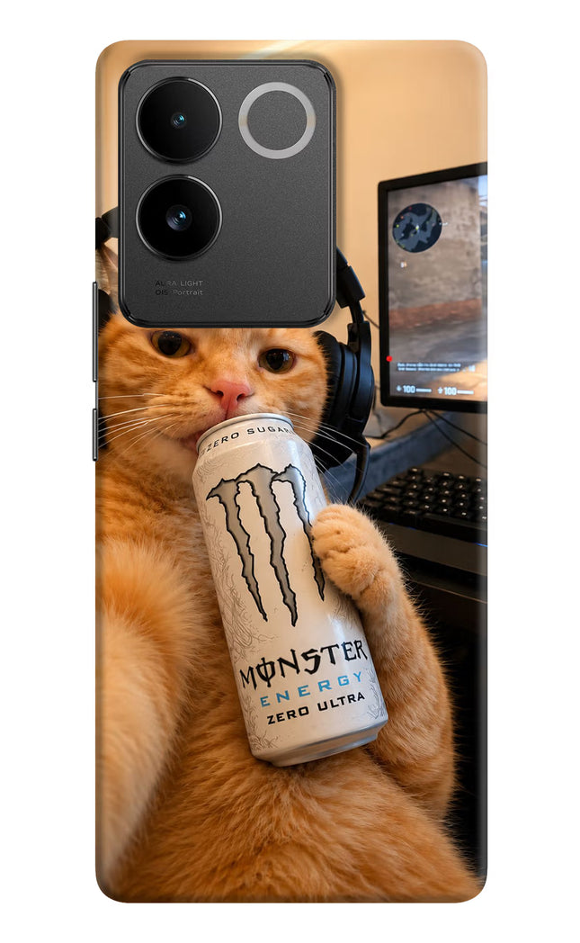 Gamer Cat Energy Vivo T2 Pro 5G Hard Case Back Cover by Casekaro