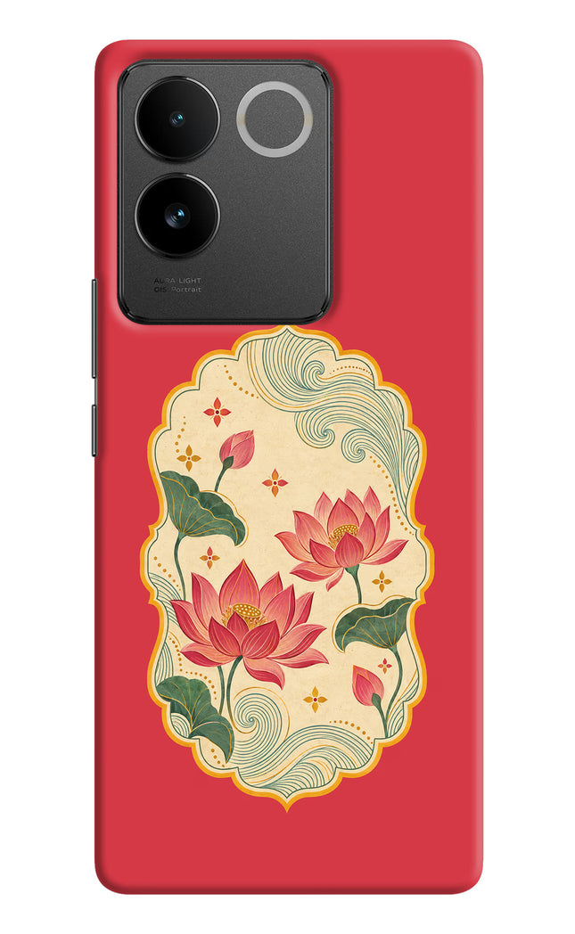 Pink Lotus Vivo T2 Pro 5G Hard Case Back Cover by Casekaro