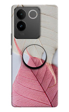 White Pink Leaf Vivo T2 Pro 5G Pop Case by Casekaro