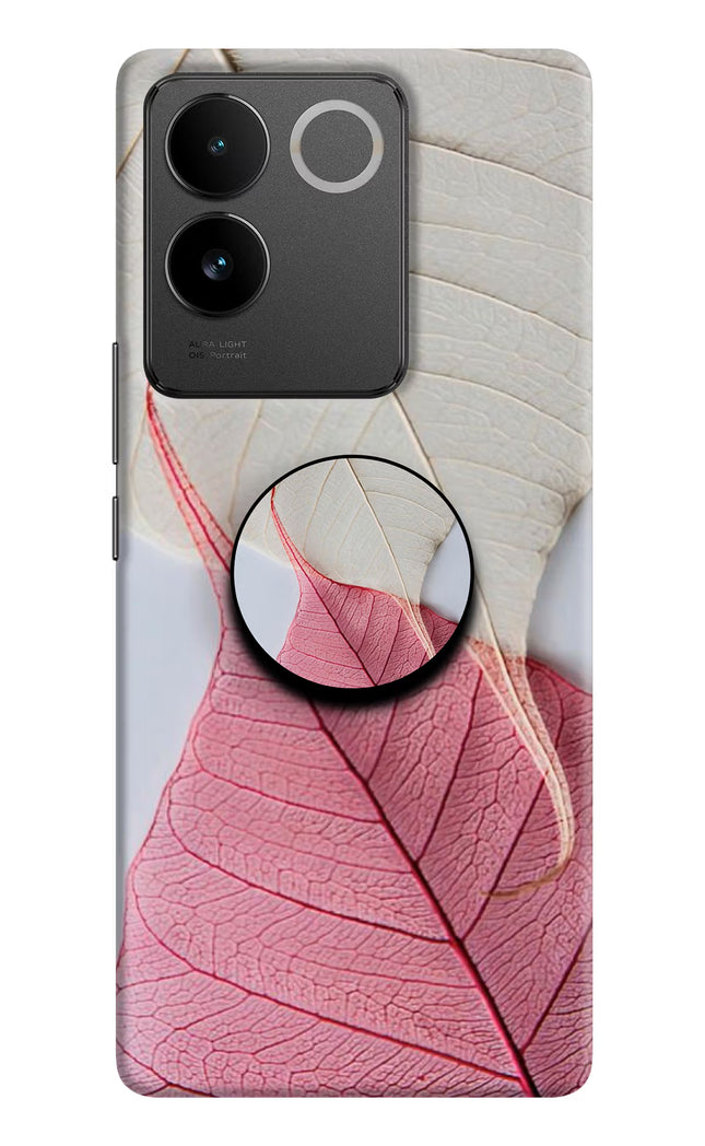 White Pink Leaf Vivo T2 Pro 5G Pop Case by Casekaro