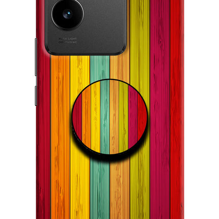 Multicolor Wooden Vivo T2 Pro 5G Pop Case by Casekaro