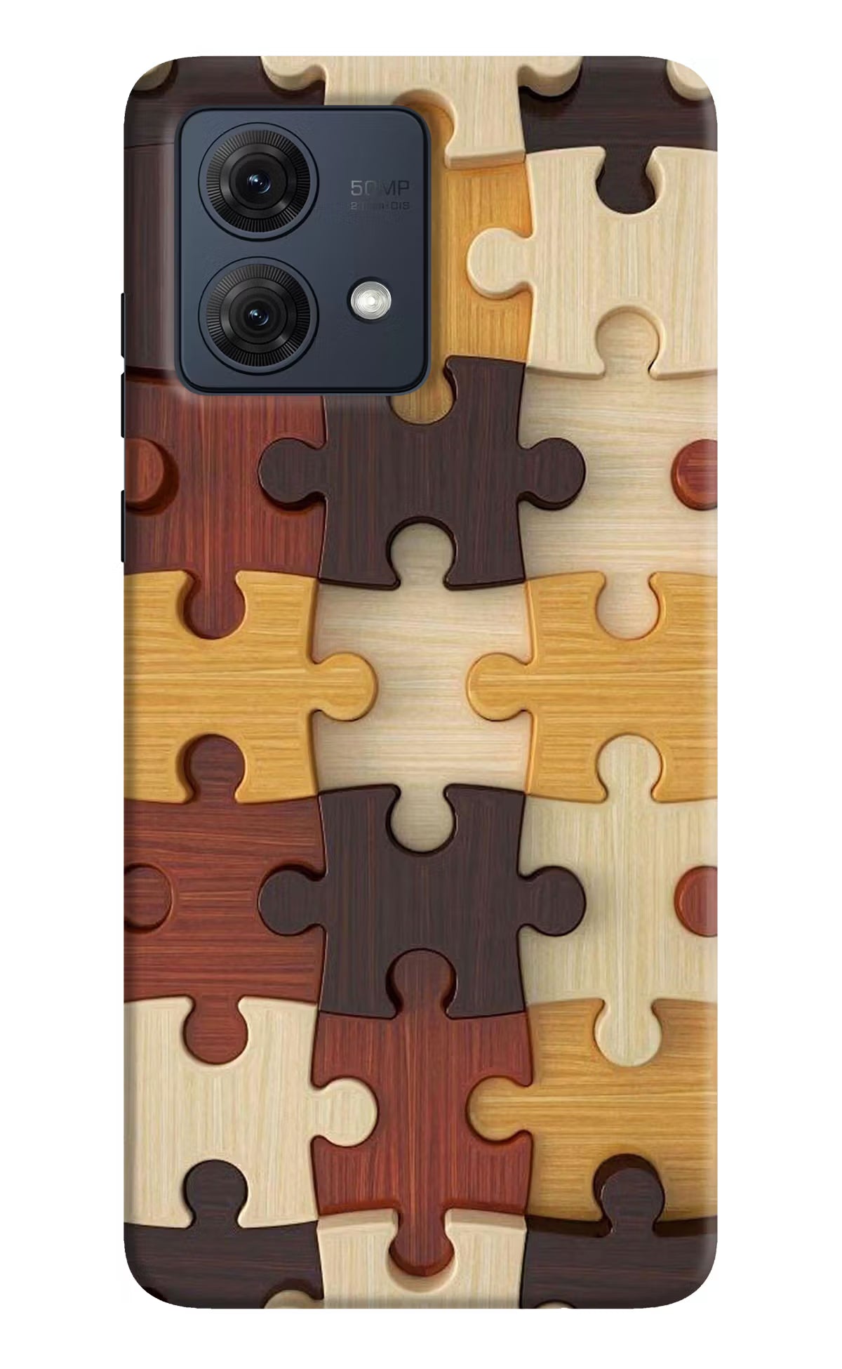Wooden Puzzle Moto G54 5G Hard Case Back Cover by Casekaro