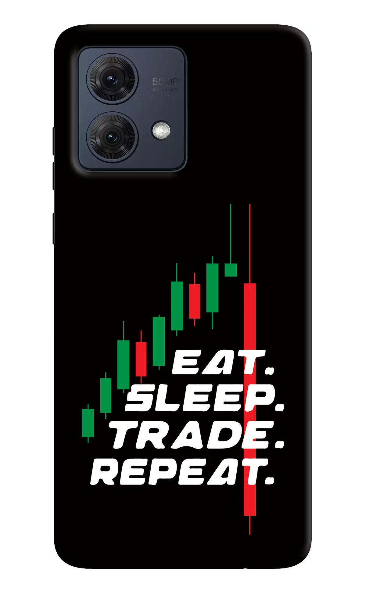 Eat Sleep Trade Repeat Moto G54 5G Hard Case Back Cover by Casekaro