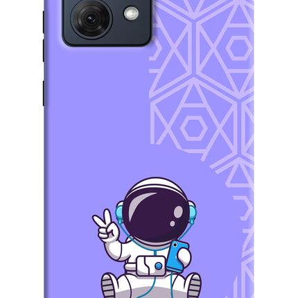 Cute Astronaut Chilling Moto G54 5G Hard Case Back Cover by Casekaro