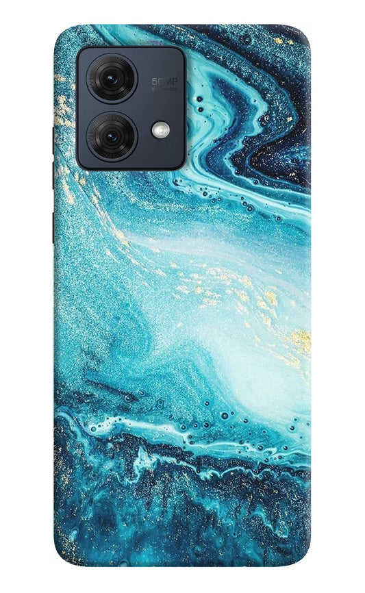 Blue Glitter Marble Moto G54 5G Hard Case Back Cover by Casekaro