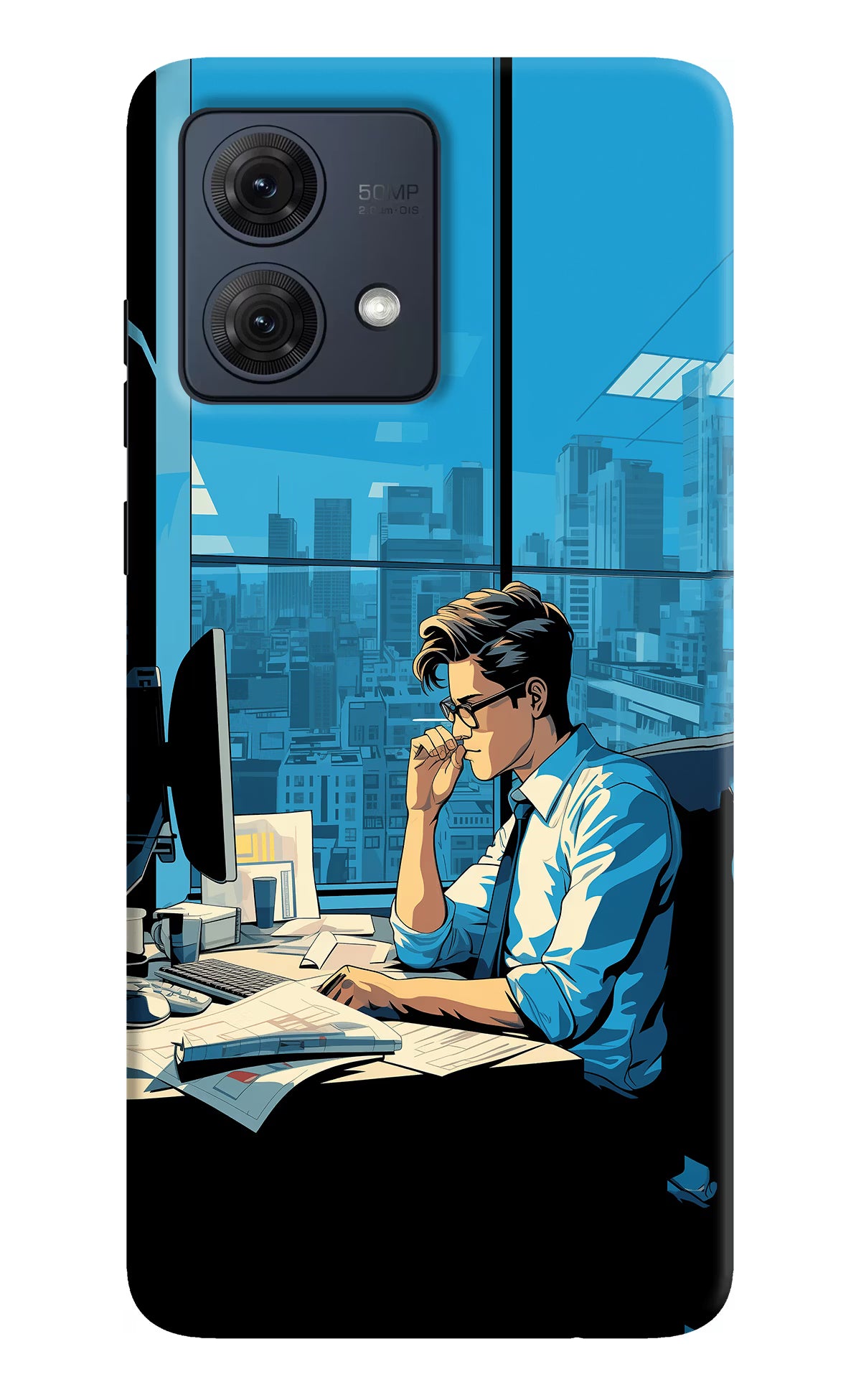 Focused Hustler (AI Generated) Moto G54 5G Hard Case Back Cover by Casekaro