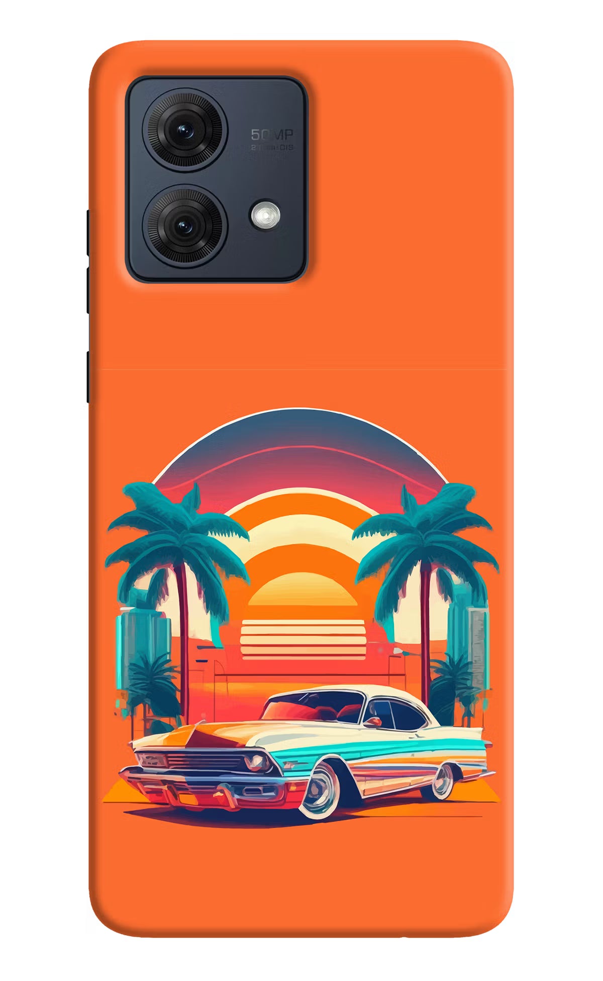 Palm Drive 80s Moto G54 5G Hard Case Back Cover by Casekaro